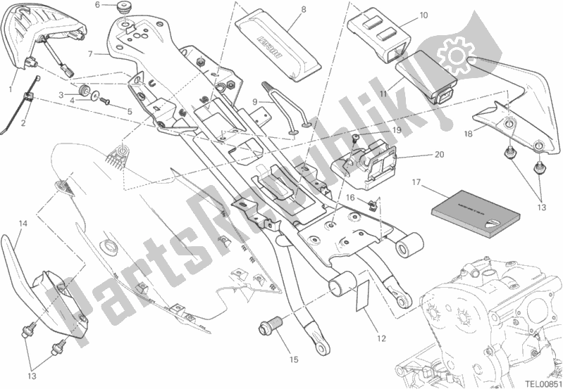 Todas las partes para Marco Trasero Comp. De Ducati Monster 821 Stripes 2015